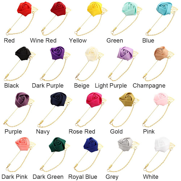 Rose Flower Broche Brudgum Boutonniere VIT White