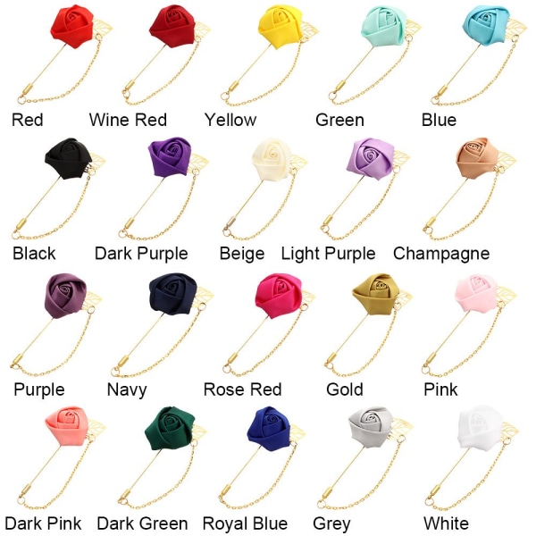 Rose Flower Broche Groom Boutonniere WINE RED Wine Red