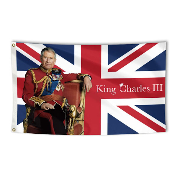 King Charles 111 Flagga Drottning Elizabeth Flaggor E E