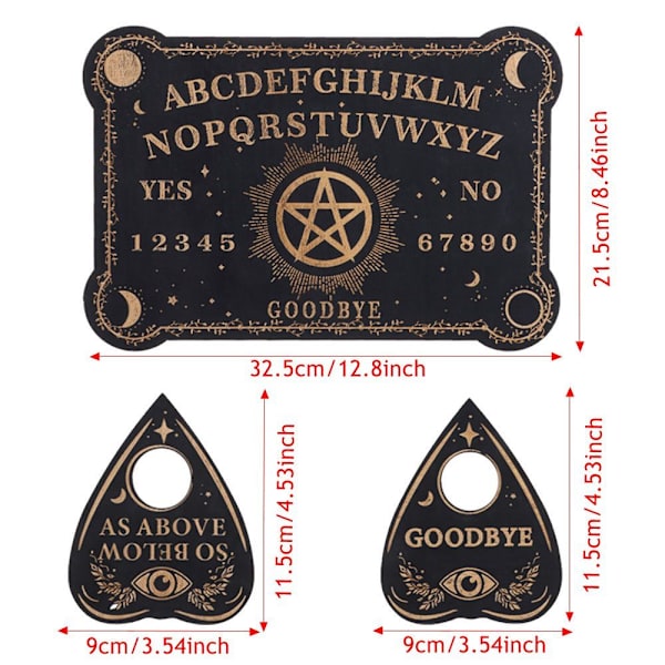 Pendel Dowsing Divination Board Sett Wooden Carven Board STIL Style A