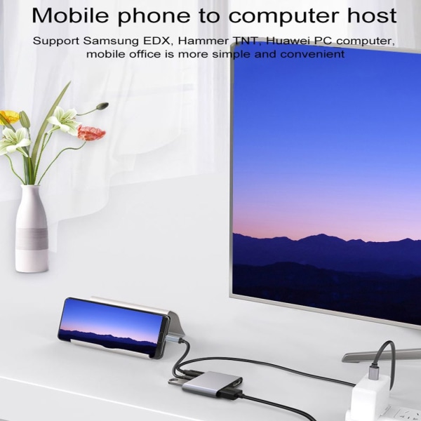 USB C Hub Type-C til dobbelt HDMI-dockingstation