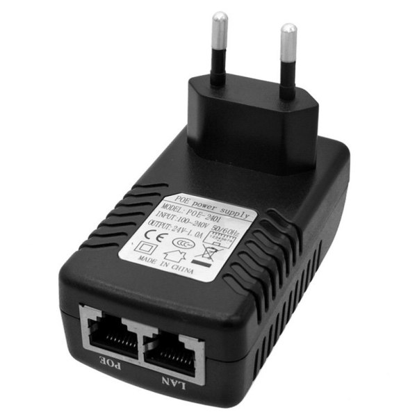 POE Injektor Strømforsyning Adapter. 24V 1A 24V 1A
