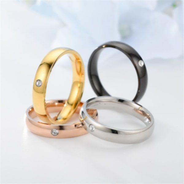 Pari Ring Minimalismi Sormukset Zircon BLACK 6 black 6