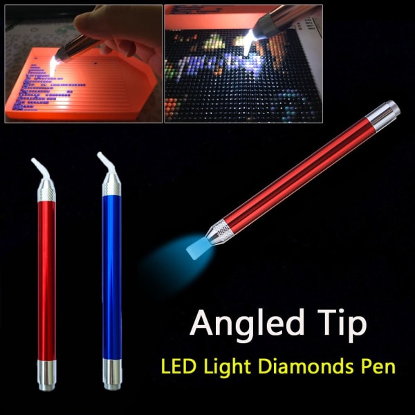 Point Drill Pen Diamant Maleverktøy Belysning BLÅTT ALBUUE blue elbow head