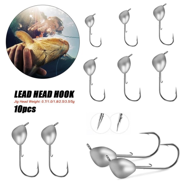 0,7/1,0/1,8/2,5/3,5/5g Blyhoved Krog Jigging Agn 1,0G 1,0G 1.0g