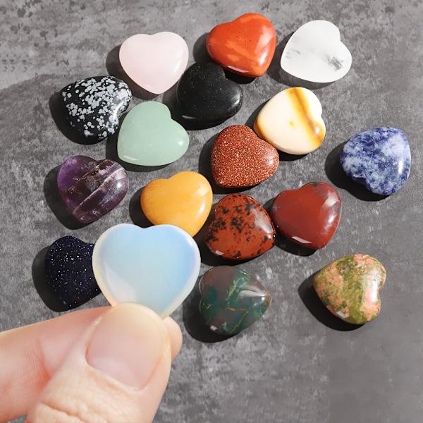 Hjerteform Krystal Chakra Healing Stone Natural Quartz