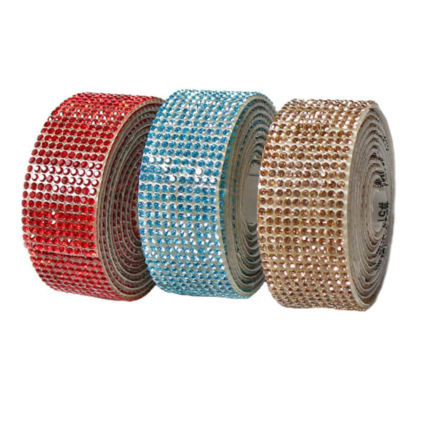 1 jaardin itseliimautuva tekojalokivi timanttinauha MULTICALOR 5 Multicolor 5 rows(1cm)