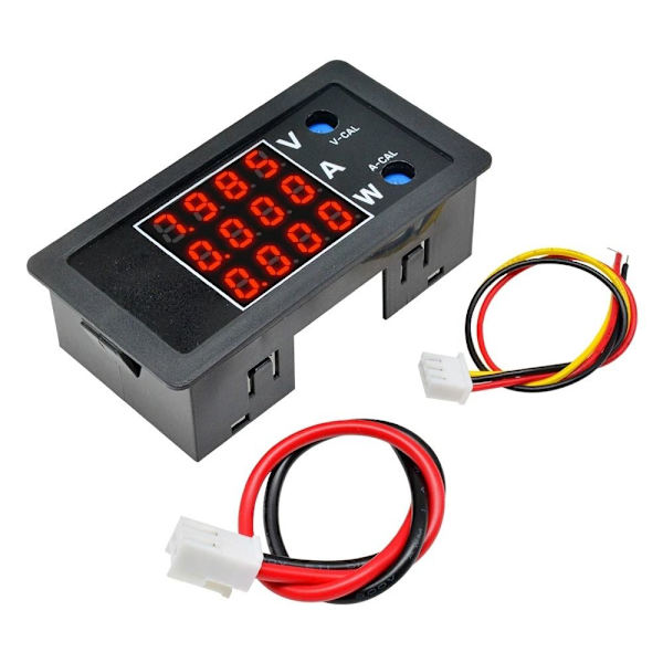Digital Voltmeter Spænding Strøm Energimåler Effektmåler RØD Red Blue Red