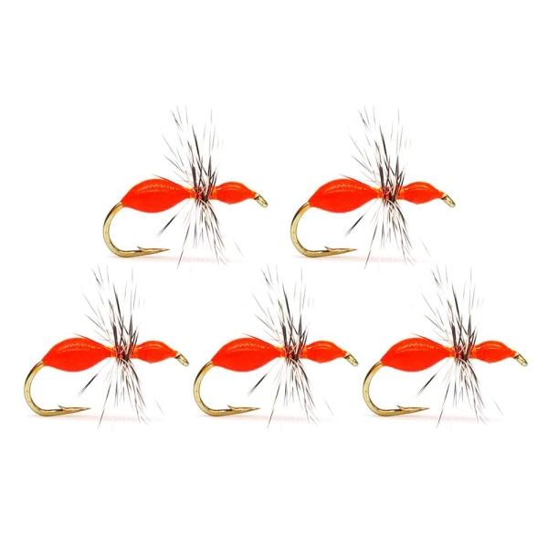 5 stk Insekter Krog Fluefiskeri ORANGE 12# 12# orange 12#-12#