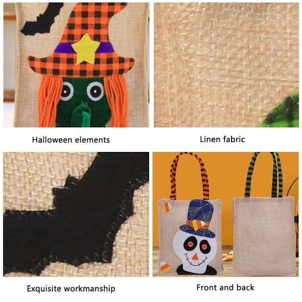 Halloween Tygkassar Godispåsar HÄXA Witch