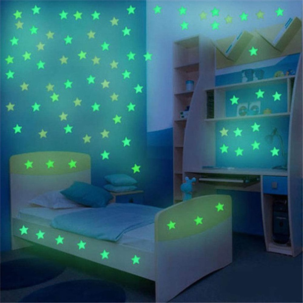 100 KPL 3D Luminous Decal Fluoresoiva kuplatarra KELTAINEN yellow