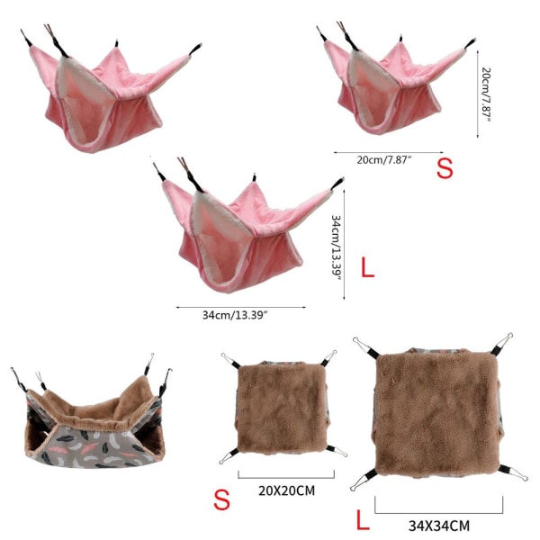 Hamster Hengekøye Smådyr Sovepose LTYPE3-GRÅ TYPE3-GRÅ LType3-Grey