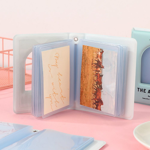 40 Fickor Fotoalbum Korthållare BLÅ Blue