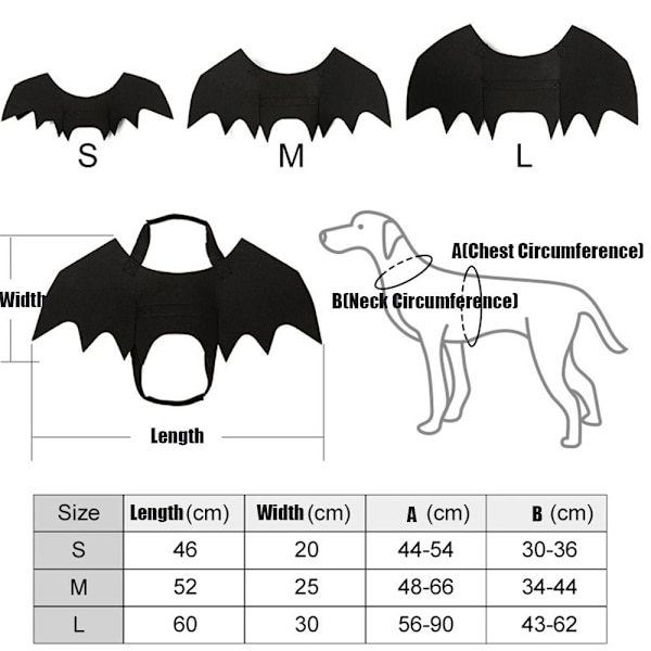 Lemmikki Halloween Cape Bat Wings M M