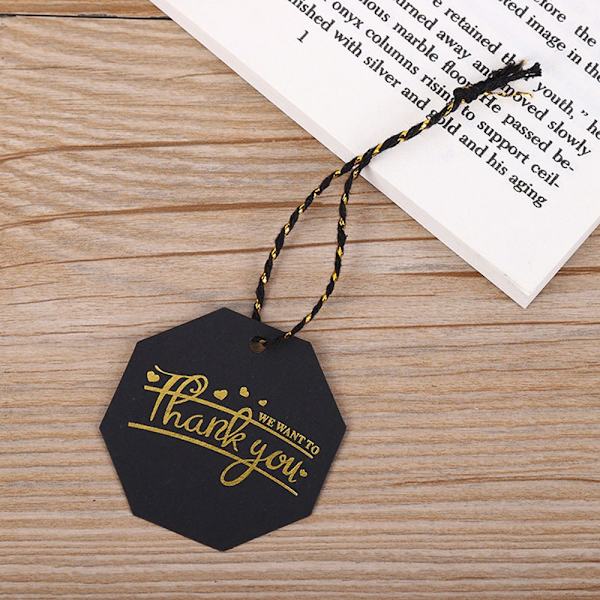 100 kpl Kiitosmerkit Kraft-lahjakortit MUSTA 02-SOIKEA 02-OVAL black 02-Oval-02-Oval