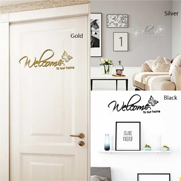 Wall Stickers 3D Mirror Stickers SORT Black