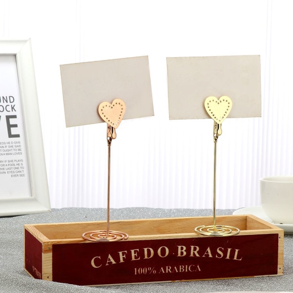 Foto Metal Clip Card Holder ROSE GULD HJERTE rose gold Heart-Heart