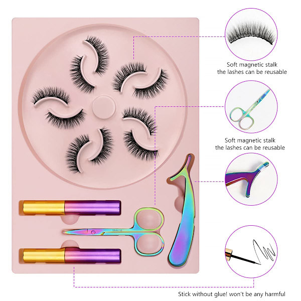 5D magnetiska ögonfransar med eyeliner-kit ZML-006 ZML-006