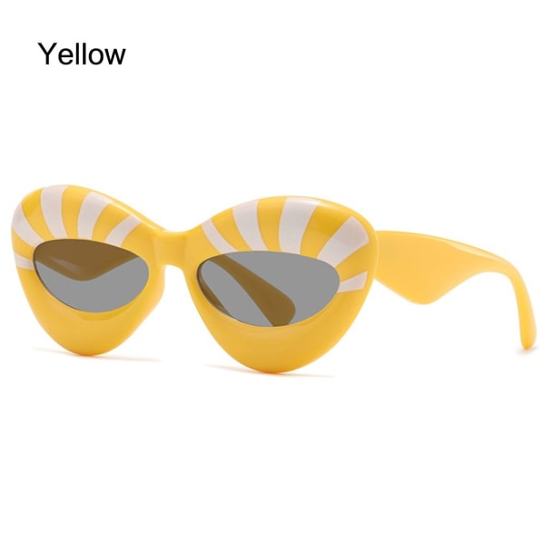 Sexede Læbe Solbriller Cat Eye Solbriller GUL Yellow
