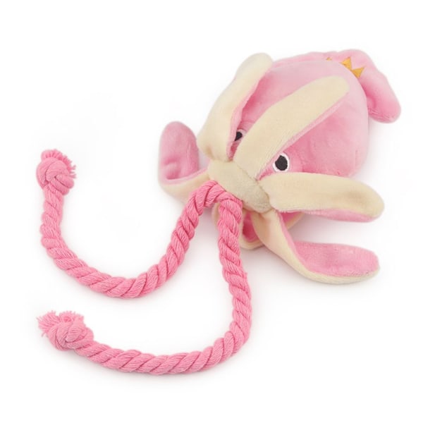 Squid Hundelegetøj Squeak Toys Puppy Chew Toy pink