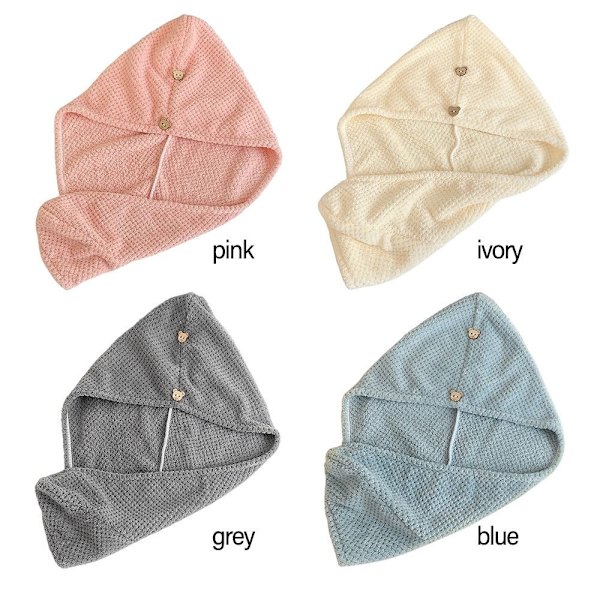 Snabbtorkande cap Microfiber Hårhandduk GRÅ grey