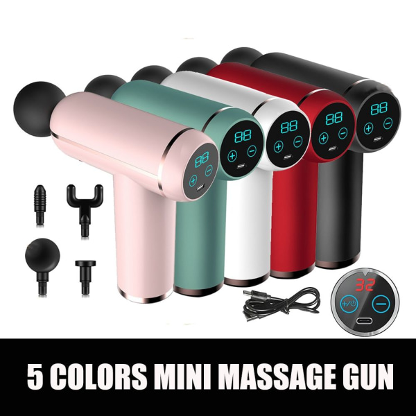 MINI LCD Lyömäsoittimet Massage Gun Body Muscle Massager PINK pink