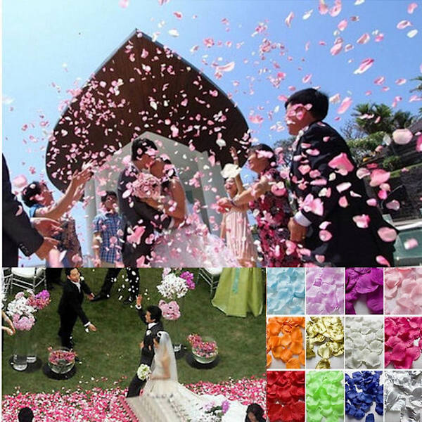 200 / 500 / 1000 STK Silke roseblader kunstige blomster teppe beige 200pcs