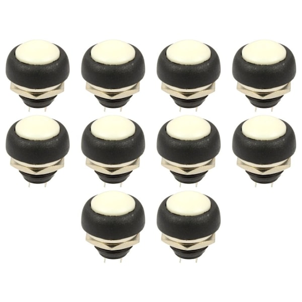 10st Tryckknappsbrytare Momentan Switch VIT 10ST 10ST white 10pcs-10pcs