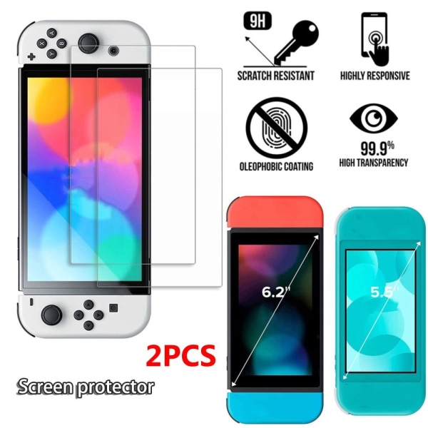 2STK Skærmbeskytter Hærdet glas TIL SWITCH OLED FOR SWITCH For Switch Oled