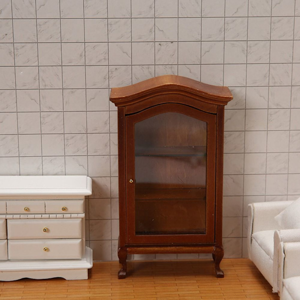 Miniatyr vitrinskåp för dockskåpsmöbler 3 3 3