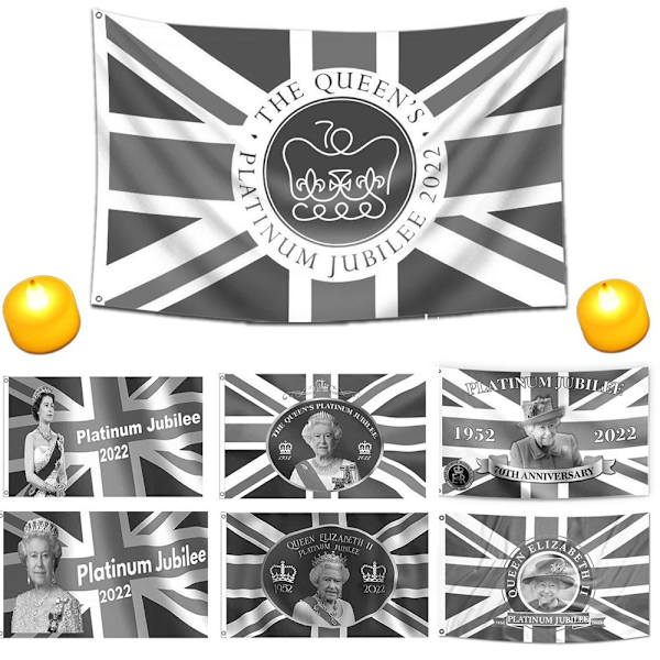 Queen Platinums Jubilee Flag 2022 Queen Banner STYLE 1 STYLE 1 style 1