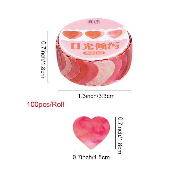 100 kpl/Roll Washi Tape Peiteteippi 07 07 07