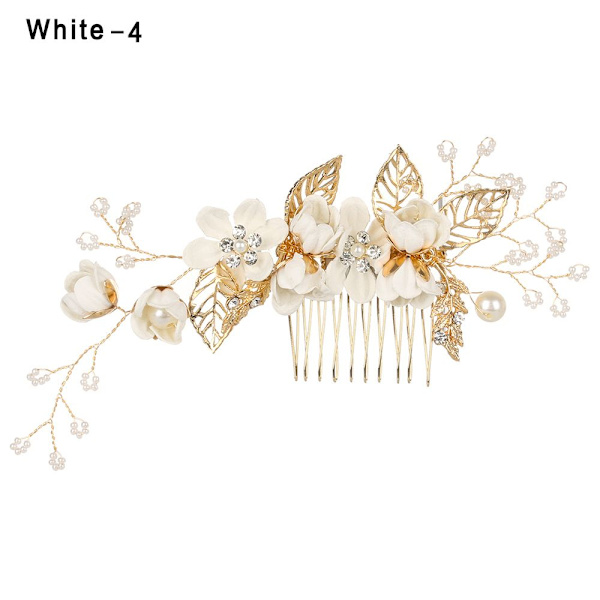 Hårkammar Blomma Hårnål Brudklämmor VIT 4 white 4