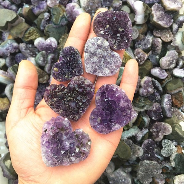 Violetti kristalli kaulakoru sydänriipus jade