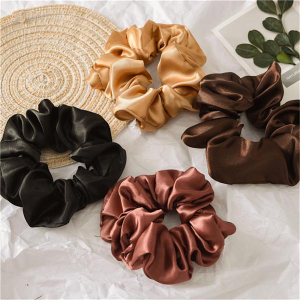6st Satin Silk Hair Tie Elastic Scrunchies Hästsvanshållare