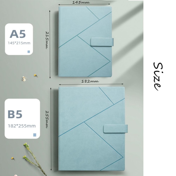 Notesbog Dagbog Notesblok B5BLÅ BLÅ B5Blue