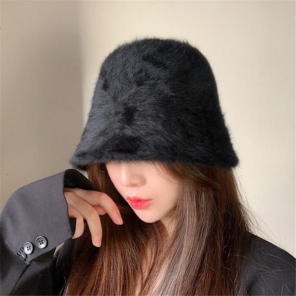 Mjuk plyschhatt Bucket Hat BLÅ blue
