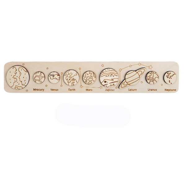 Trä Solar System Jigsaw Planeter Panel Pussel leksak TYP 5