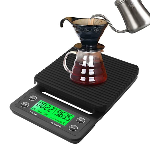 Dryp kaffevægt Elektronisk digital køkkenvægt SORT 5KG Black 5kg 0.1g