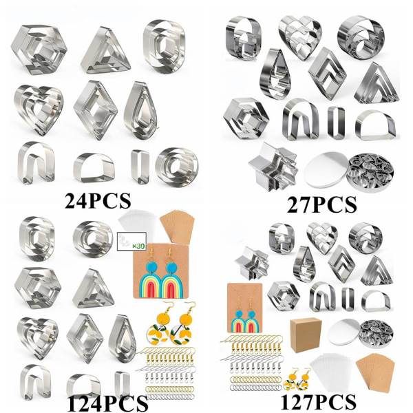Polymer Clay Cutters Sett Øredobbformer 27STK 27STK 27pcs