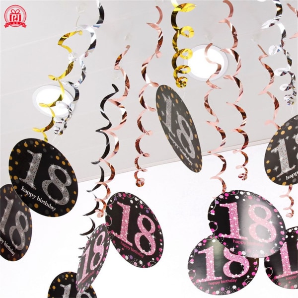 PVC Födelsedag Swirl Banner Takhängande H H