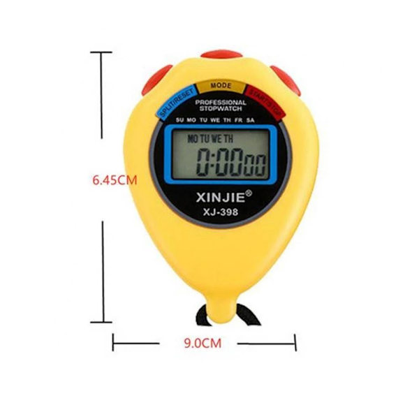 Digital LCD Stopur Elektronisk Ur SORT Black