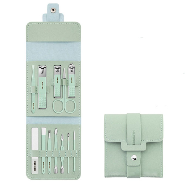 Nagelklippningsset Nagelmanikyrverktyg SET 12 ST 12 ST Green 12 pcs-12 pcs