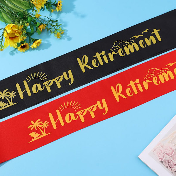 Satin Sash Happy Retirement RED red