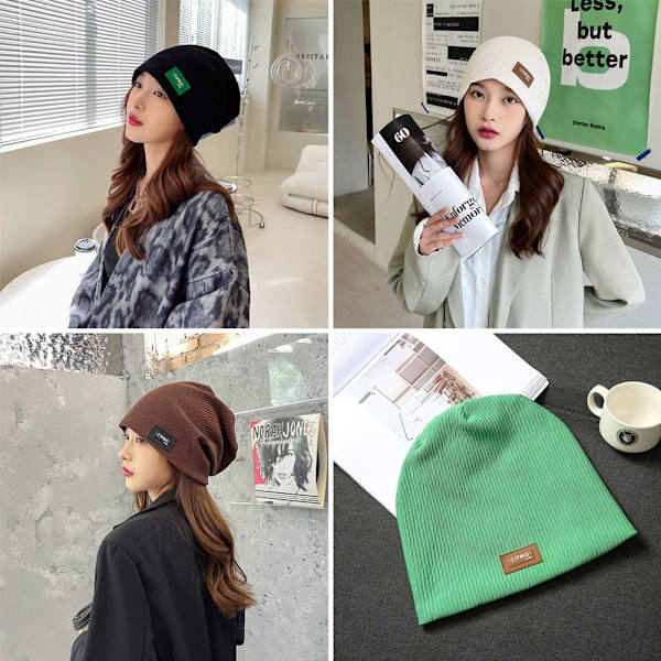 Autumn Beanies Winter Spring Hatut MUSTA Black