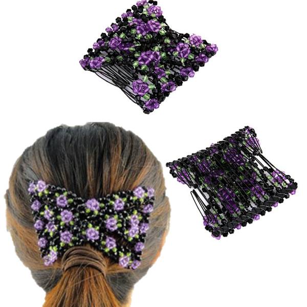 2 ST Dubbla Hårkam Hårkammar Clips Magic Beads