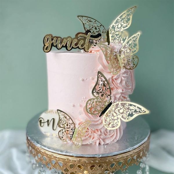 12 STK/Pakke 3D Butterfly Stickers Hule Butterflies Decals GULD gold Style 1-Style 1