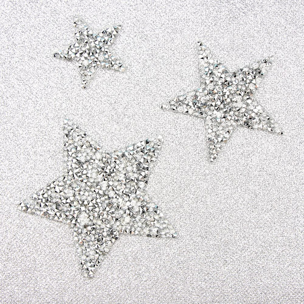 Rhinestone Patches Tøj Tilbehør Hotfix SØLV 11CM silver 11cm