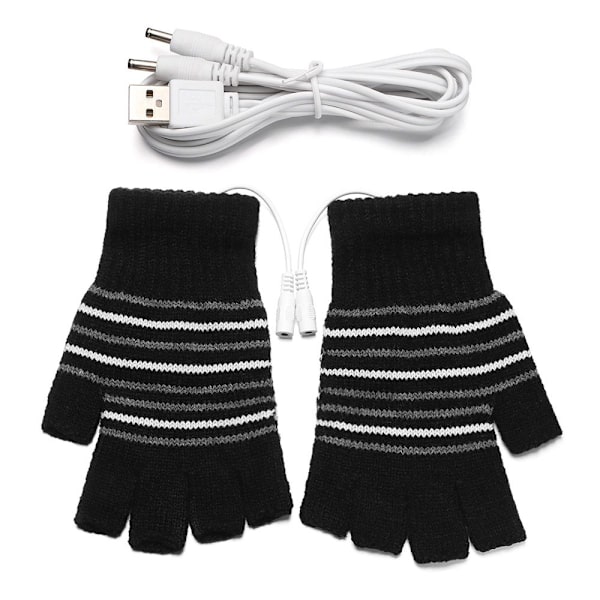 Sähkölämmityshanskat Full & Half Finger Gloves MUSTA black