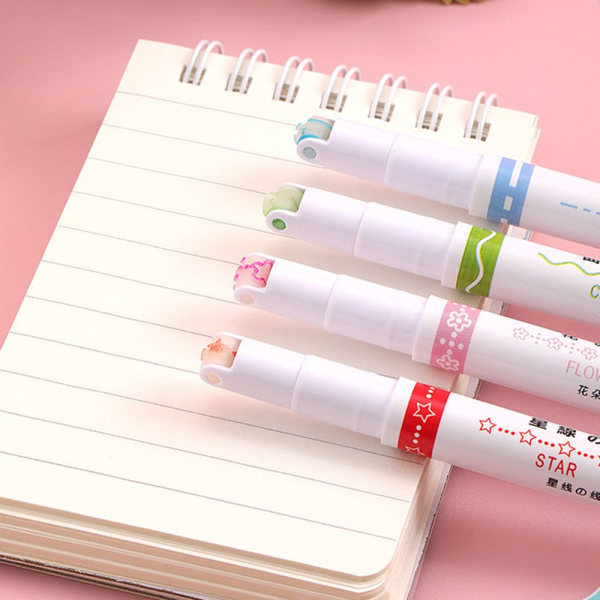 6PCS Curve Highlighter Penna Markers Penna Flera former